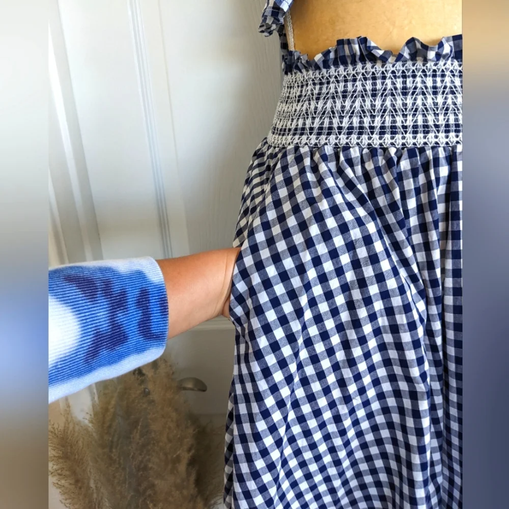 Zara Blue and White A-Line Midi Skirt Set - Picture 4 of 8